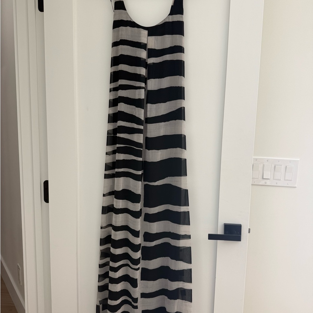 Alice and Olivia Black and white Striped Maxi Dress